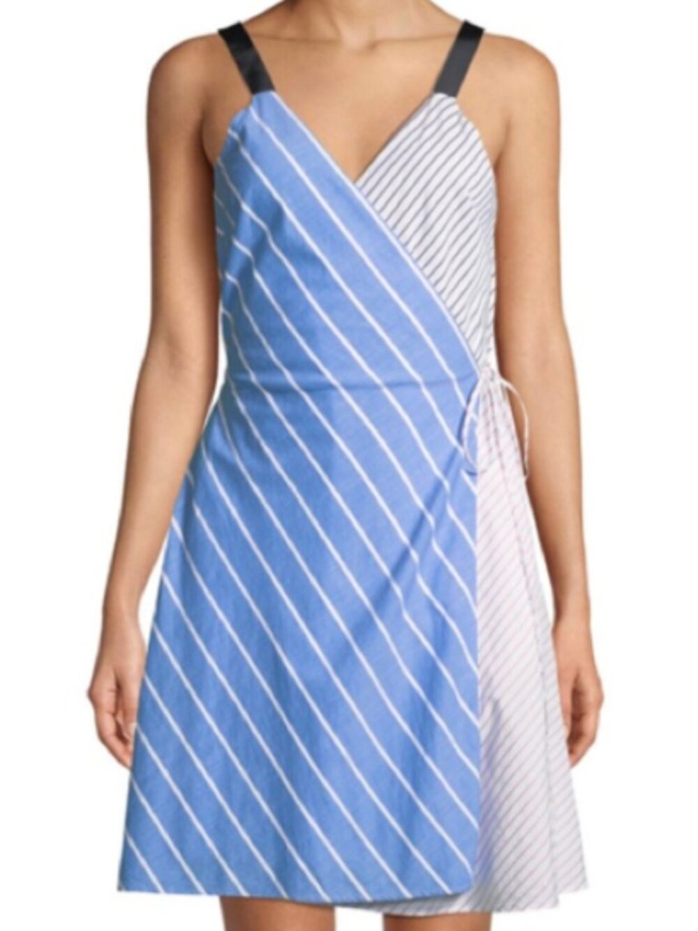 Joie Editha Striped Wrap Dress A-Line Mixed Print Vacation Size Medium Women NWT
